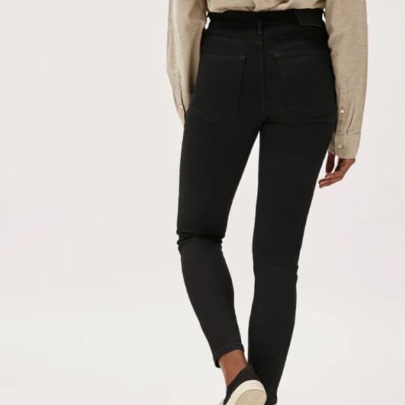 Everlane High Rise Authentic Stretch Skinny Jeans Black Wash Size 28 Ankle - Picture 3 of 8